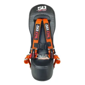 5048a14 50 Caliber Racing 6008a3 Polaris General Bump Seat With Orange 2 Inch Harness 4 Point Belt