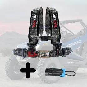 Ds-6000a3-cb-5999p-rzr 50 Caliber Racing 4 Point Safety Harness 3 Inch With Bypass Plug Rzr 570 900 Xp1000 Pro Xp Turbo S Camo