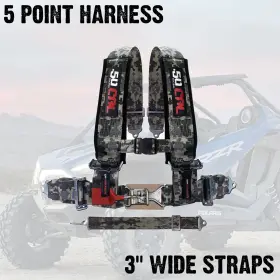 Ds-6001a3-rzr1 50 Caliber Racing 5 Point Harness 3 Inch Strap Fit Polaris Rzr 570 900 Trail Turbo S Pro Xp 1000 Camo