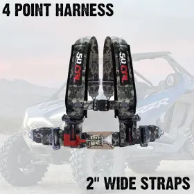 Ds-6008a7-rzr1 50 Caliber Racing 4 Point Harness 2 Inch Wide Youth Fit Polaris Rzr 900 Turbo S Pro Xp R 1000 Camo