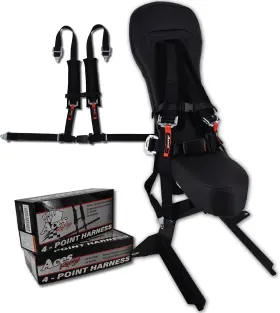 Aaaa Aces Racing 665752581636 Bump Seat With Black Harness For Polaris Rzr 2014 1000 Or Turbo Models