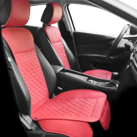 Wm4804-frd Elantrip Car Seat Covers 2pcs Leather Waterproof Universal Fit Red