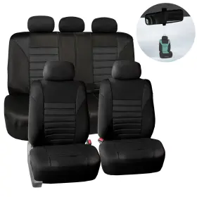 Fh Group 842319107199 Affb068black115 Premium 3d Air Mesh Full Set Car Seat Cover Black
