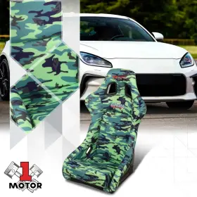 Frp-302-gij Nrg Innovations Green Camo Prisma Frp Fixed Back Bucket Racing Seat-