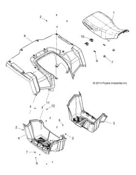 2685812 Polaris Cover Assembly Seat Genuine Oem Part Qty 1