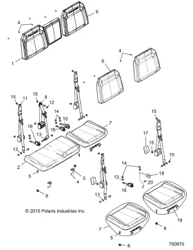 2686259 Polaris Seat Assembly Back Genuine Oem Part Qty 1
