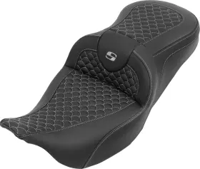 808-07b-20805 Saddlemen Roadsofa Seat - Without Backrest Dragon Stitch Silver