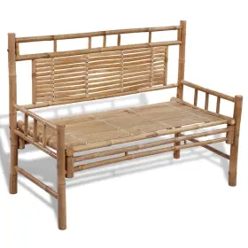 41504 Vidaxl Garden Bench Natural Bamboo 47.2 In Wide Sturdy