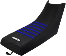 112blkblublk Yamaha 1987 - 2006 Banshee Gripper Seat Cover Black With Blue Ribs