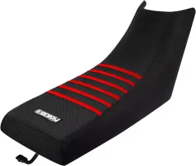 112blkbrredblk Yamaha 1987 - 2006 Banshee Gripper Seat Cover Black With Bright Red Ribs