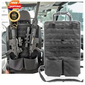 Yawayda Yawayda-tsbo-1 Tactical Car Seat Back Organizer Molle Vehicle 14.5x22.5inch Black