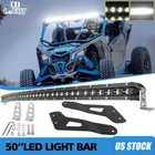For Can-am Maverick X3 Max Utv Curved 50" Slim Led Light Bar Upper Roof Brackets New. Price: $146.07.
