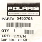 Polaris Bolt-head Cap Part Number 5450708 New. Price: $12.99.