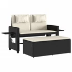 Reclining Patio Bench With Cushions Outdoor Garden Balcony Poly Rattan Vidaxl New. Price: $256.99.