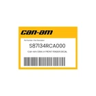 Can-am Genuine Lh Front Fender Decal S87134RCA000 New. Price: $10.99.