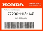 Honda Genuine Seat-back Assy. 77200-HL3-A41 New. Price: $225.54.