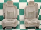 Worn 04' Silverado Tan Cloth Dual Manual Front Lh Rh Bucket Seats Pair AE7 Used. Price: $654.54.