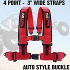 4 Point Off Road Harness 3" Belt Auto Style Buckle Push Button Release - Red New. Price: $117.99.