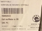 Genuine Can-am Part By Brp, 2018 Defender Traxter, Safety Belt 708002643 New Oem. Price: $200.00.