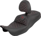 Saddlemen Roadsofa Tri Gripper Seat - Standard Reach Red Stitch W/ Backrest New. Price: $900.00.