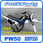 Yamaha PW50 Peewee 1985-2016 White Fender Plastics + Black Tank & Seat Freebie Brand. Price: $104.18.
