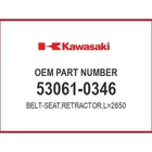 Kawasaki Belt-seat,retractor,l 53061-0346 Oem New. Price: $159.72.