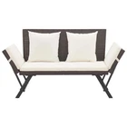 Patio Bench Adjustable With Cushions For Outdoor Garden Poly Rattan Vidaxl New. Price: $213.99.